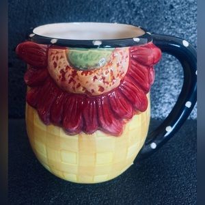 Pier 1 Imports Ceramic Floral Basket Raised Design Coffee/Tea Mug